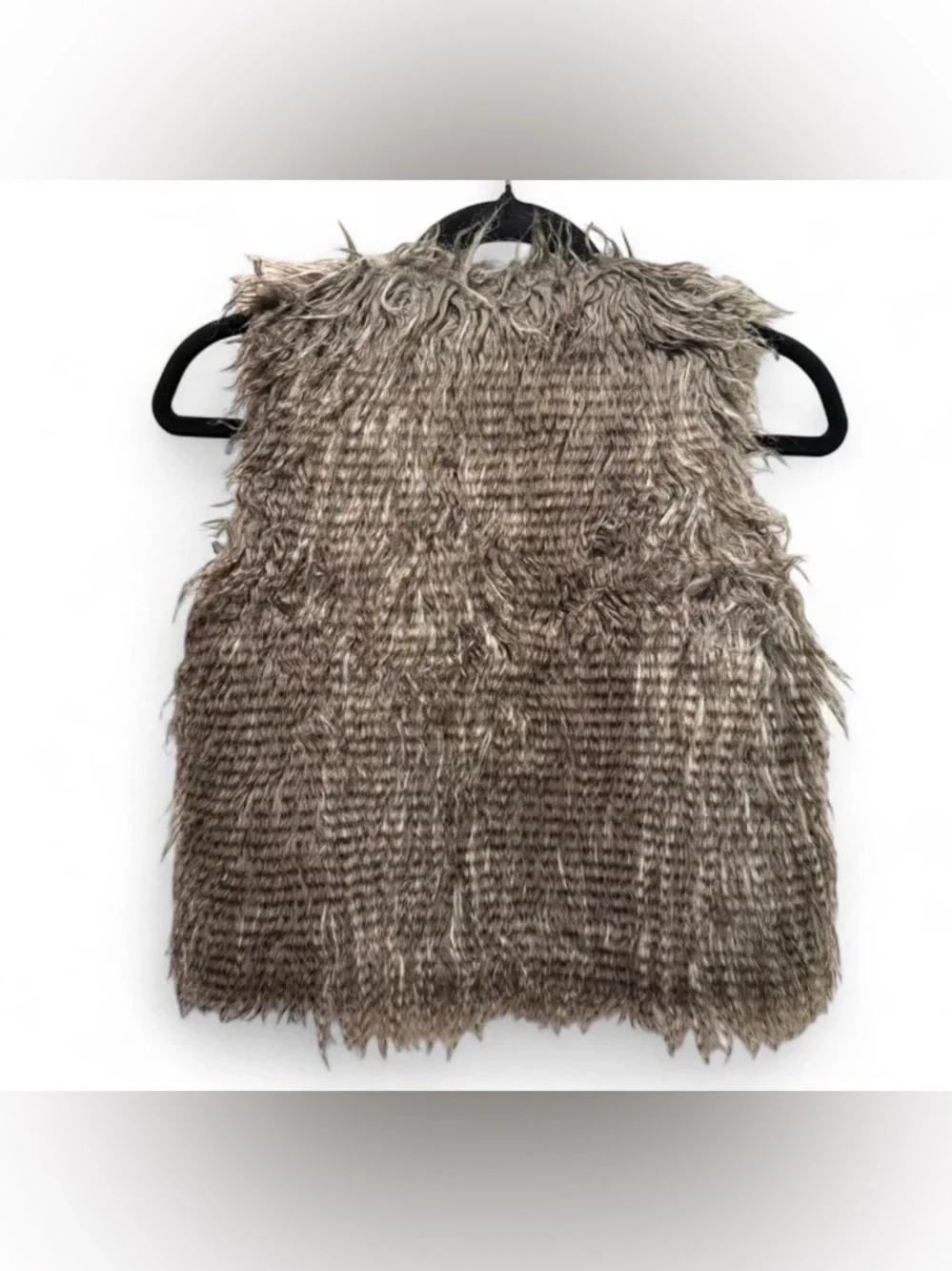 t/o Faux Fur Kids Vest in Taupe - Picture 7 of 7